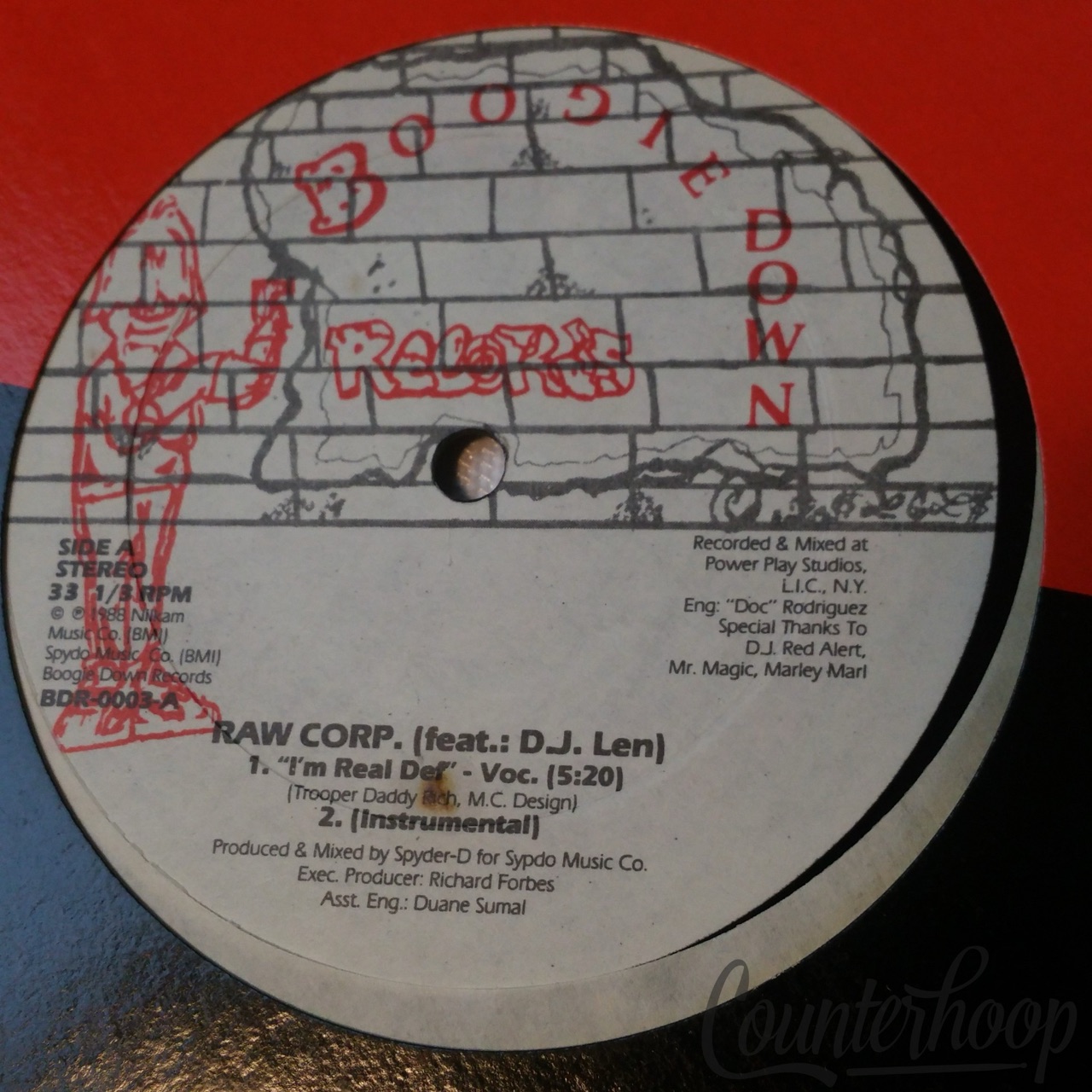Raw Corp.-I'm Real Def/Troopers On The Mike 1988 Boogie Down Records-BDR0003 NM — main photograph