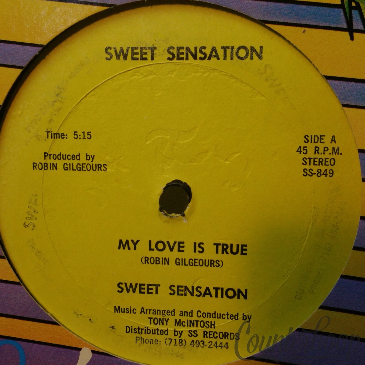 Sweet Sensation – My Love Is True 12" 45RPM SS 849 Tony Mclntosh/Robin Gilgeours — main photograph