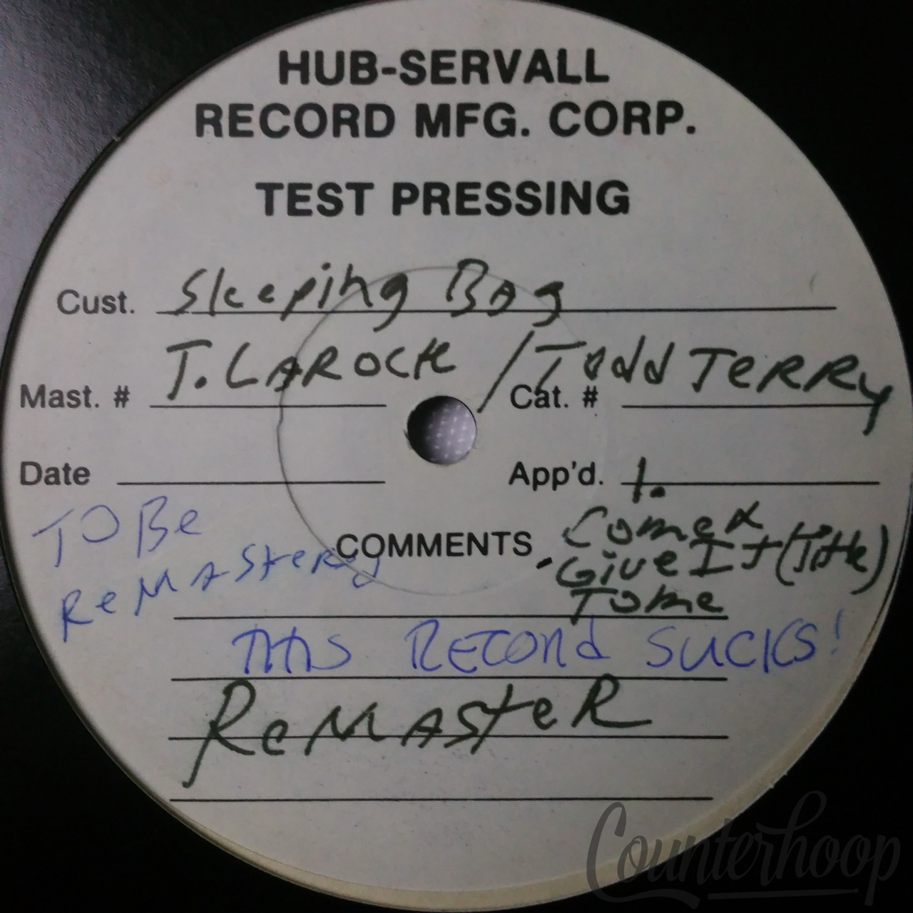 T La Rock-Come And Give It To Me(Ecstasy)89 Test Pressing Fresh Records Ill Will — main photograph