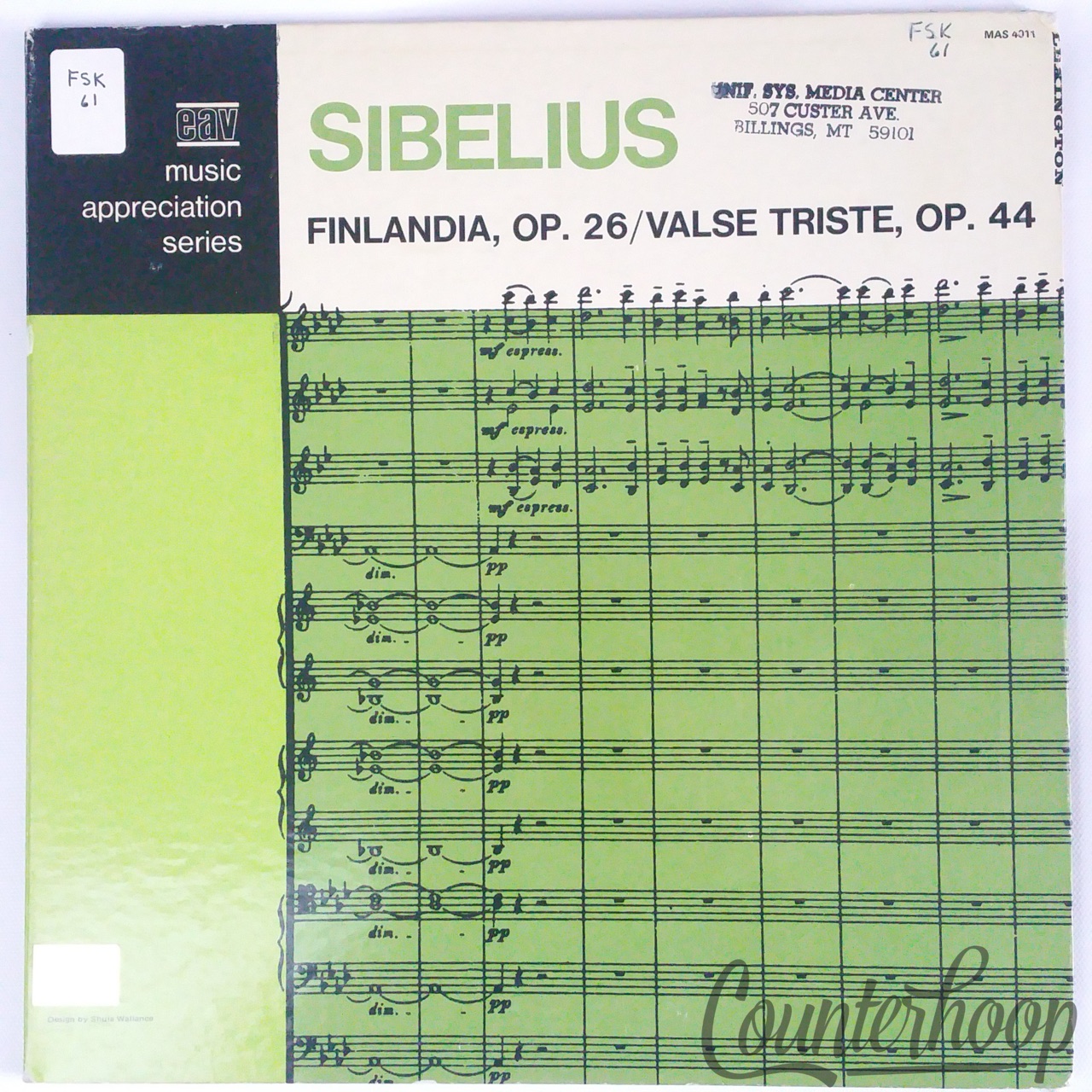Sibelius-Finlandia,Op26/Valse Triste,Op44 1969 Mono EAV Lexington – MAS 4011 — main photograph