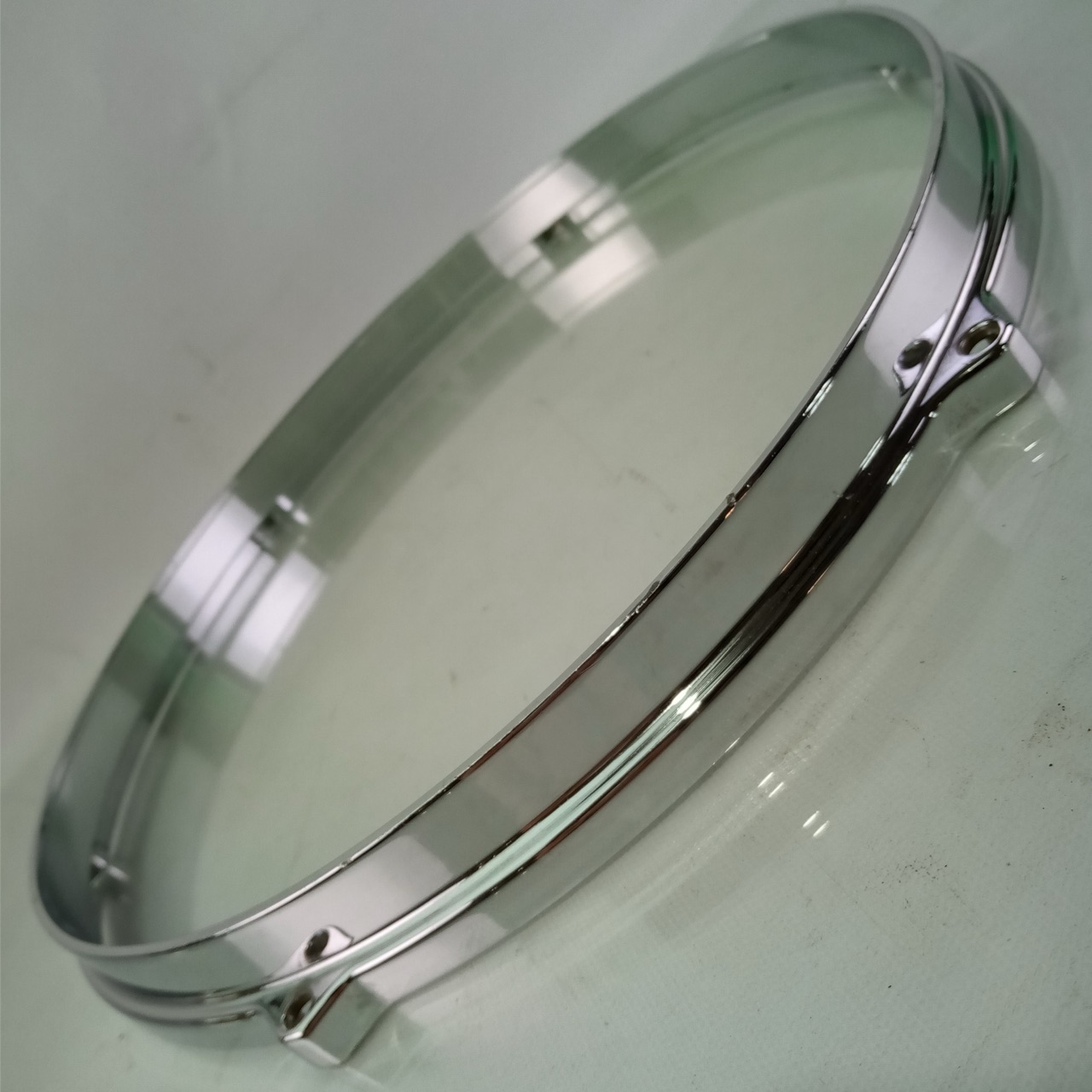 Milestone 12" Die-Cast 6-Lug Tom Drum Rim Hoop Vintage 80s Chrome Tempus Canada — main photograph