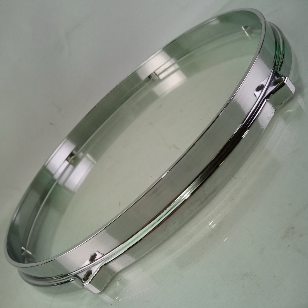 Milestone 12" Die-Cast 6-Lug Tom Drum Rim Hoop Vintage 80s Chrome Tempus Canada — main photograph