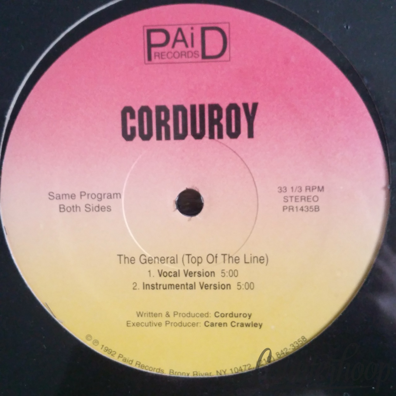 Corduroy – The General (Top Of The Line) MINT! 1992 Paid Records – PR1435 — main photograph