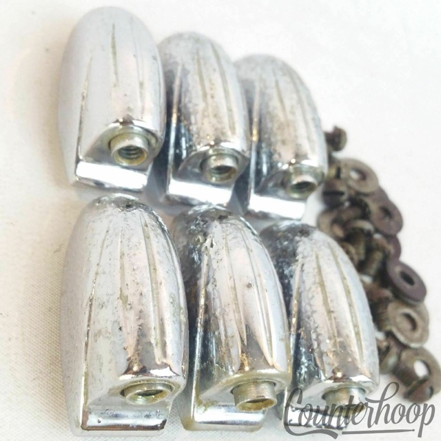 Gretsch 6x Tom/Snare Drum Lugs Round Badge RB Chrome Broadkaster Vintage 50s USA — main photograph
