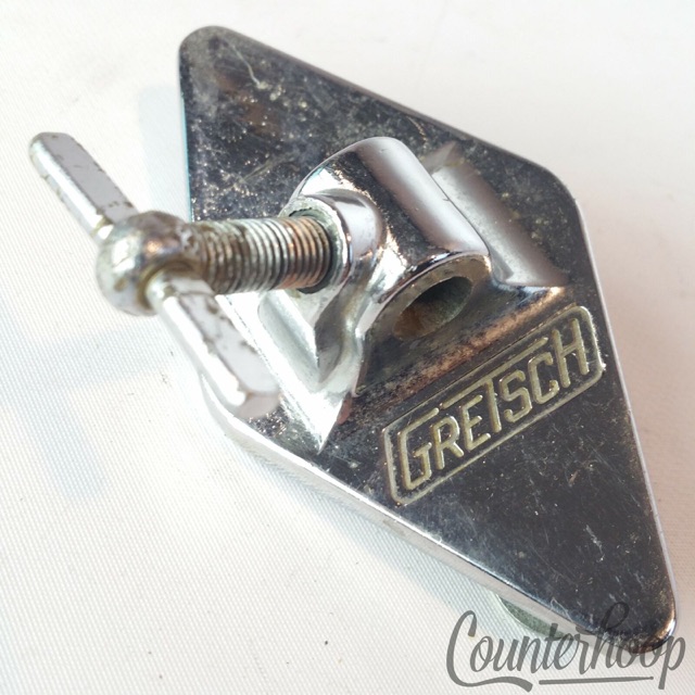Gretsch Floor Tom Drum Leg/Bass Cymbal Arm Mount Chrome Vintage 60s Round Badge — main photograph