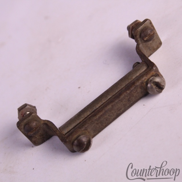 Leedy Snare Drum Butt Plate 1 7/8" Nickel Vintage 20s-30s Half-Circle Clamp-Bar — main photograph