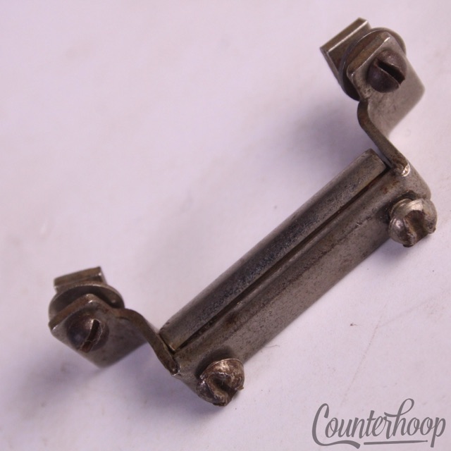 Leedy Snare Drum Butt Plate 1 7/8" Nickel Half-Circle Clamp-Bar Vintage 20s-30s — main photograph