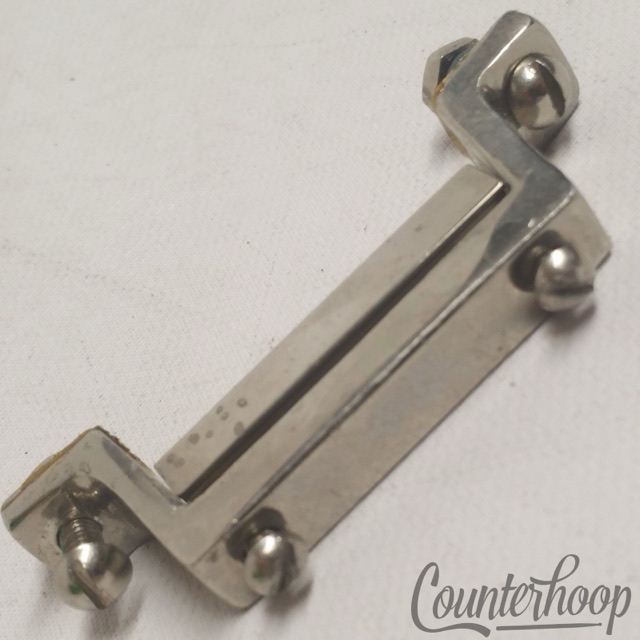 Leedy&Ludwig Snare Drum Butt Plate Nickel Vintage 40s 2 7/16"Marching Parade USA — main photograph