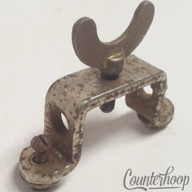 Leedy Floor Tom Leg Mount/Bass Drum Cymbal L-Arm Holder Nickel Vintage 30s-40s* — main photograph