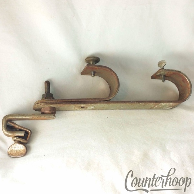 Ludwig 2x Tubular Wood-Block Mount Clamp-On Bass Drum Hoop Nickel Vintage 20s* — main photograph