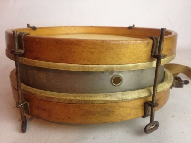 Vintage 10" Snare Drum Maple Hoops Aluminum Shell Marching Parade Calf-Skin 20s — main photograph
