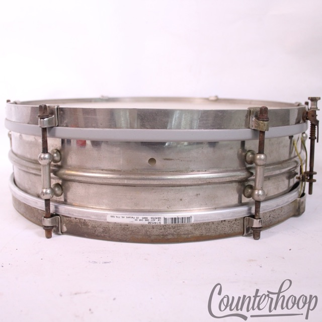 Ludwig 2-Piece Brass 14x4"Snare Drum Vintage 20s NOB Dancel Model Universal USA — main photograph