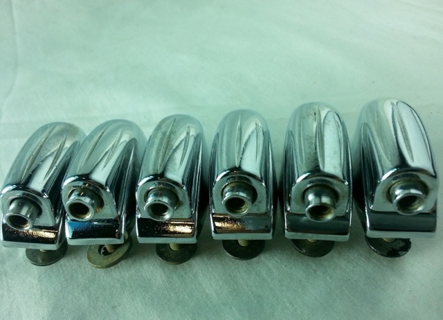 Gretsch 6x Tom/Snare Drum Lugs Round Badge RB Vintage Chrome Broadkaster 50s* — main photograph
