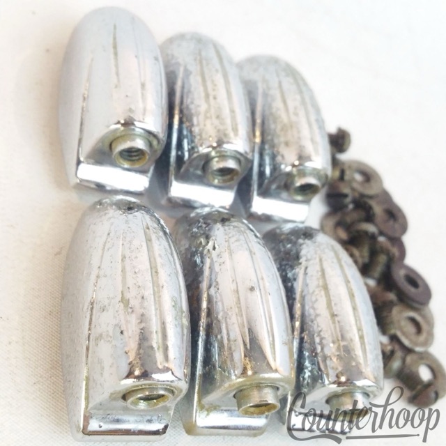 Gretsch 6x Tom/Snare Drum Lugs Round Badge RB Chrome Broadkaster Vintage 50s USA — main photograph