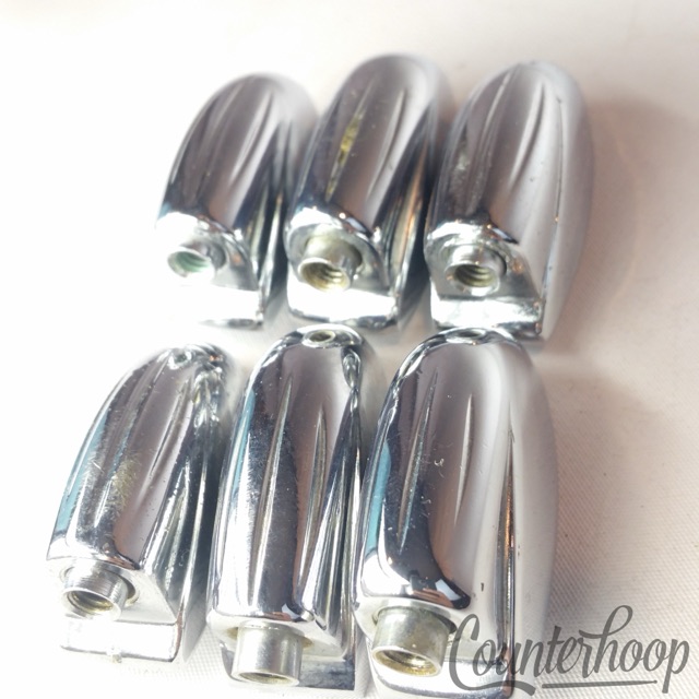 Gretsch 6x Tom/Snare Drum Lugs Round Badge RB Chrome Brooklyn USA Vintage 60s — main photograph