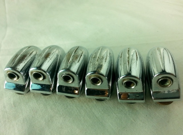 Gretsch 6x Tom/Snare Drum Lugs Round Badge RB Vintage Chrome Broadkaster 50s* — main photograph