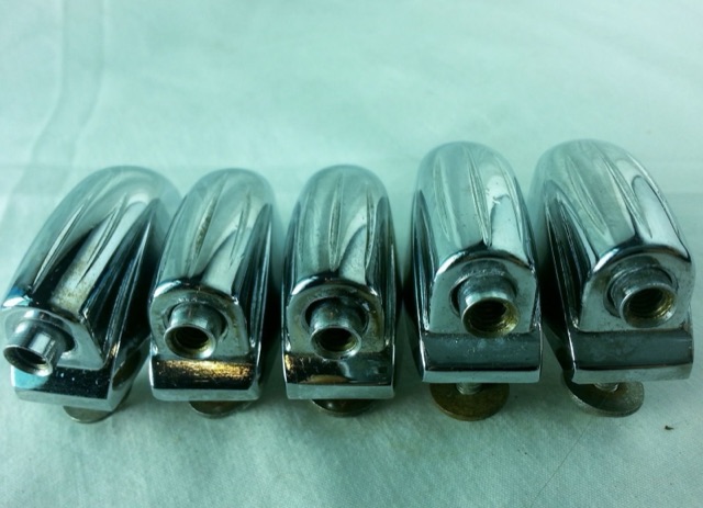 Gretsch 5x Tom/Snare Drum Lugs Round Badge RB Vintage Chrome 12"Broadkaster 50s — main photograph
