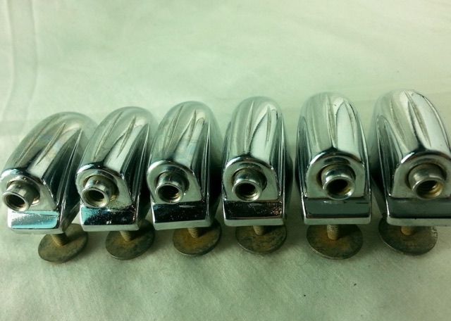 Gretsch 6x Tom/Snare Drum Lugs Round Badge RB Vintage Chrome Broadkaster 50s* — main photograph