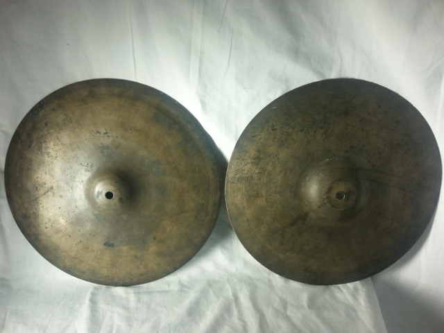 X.E.Ajaha 13"Hi-Hats Cymbals UFIP-Gretsch 30s-40s B20 Italy Turkish Istanbul K* — main photograph