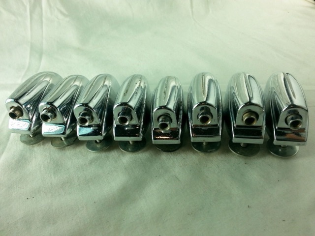 Gretsch 8x Bass Drum Lugs Round Badge RB Vintage Chrome Hardware Hex 60s VG+* — main photograph
