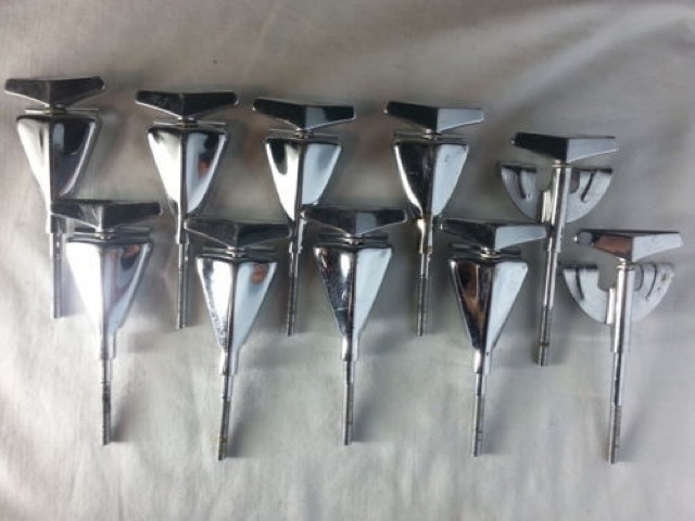 Pearl 10x Bass Drum Rods/Claws Chrome Metric Fat-Threads Not Standard Sized 60s — main photograph