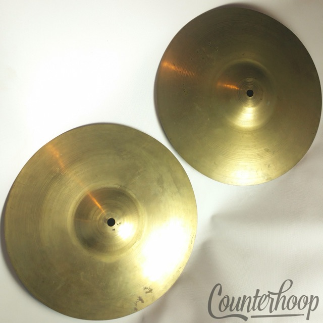 Zildjian 11" Hi-Hats Cymbals 330/410g Thin B20 Bronze Vintage 40s Avedis A USA* — main photograph