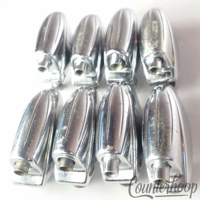 Gretsch 8x Bass Drum/Floor Tom Lugs Vintage 50s Chrome Broadkaster Round Badge* — main photograph