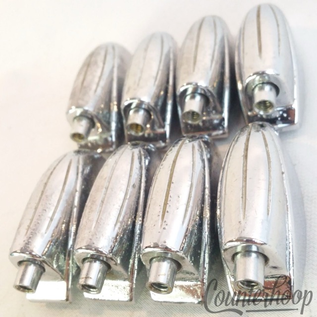 Gretsch 8x Broadkaster Bass Drum+Floor Tom Lugs Round Badge Vintage 50s Chrome* — main photograph