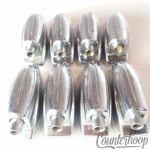 Gretsch 8x Bass Drum Lugs 3ply Chrome RB Round Badge Broadkaster USA Vintage 50s — main photograph