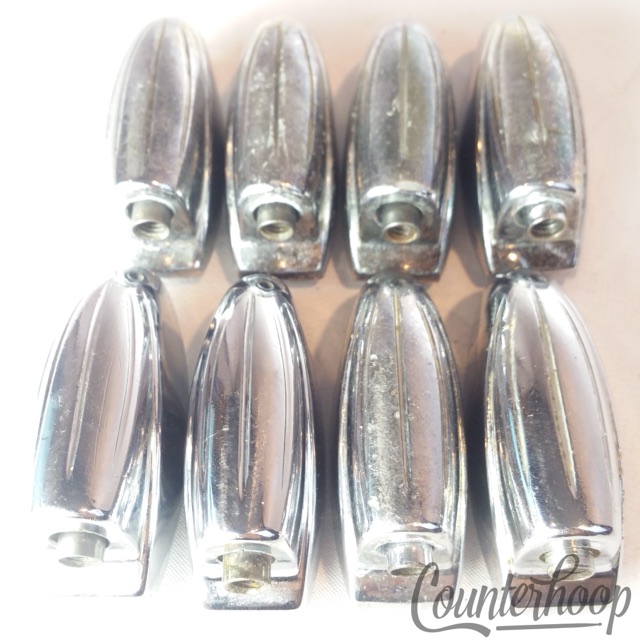 Gretsch 8x Bass Drum Lugs 3ply Chrome RB Round Badge Broadkaster USA Vintage 50s — main photograph