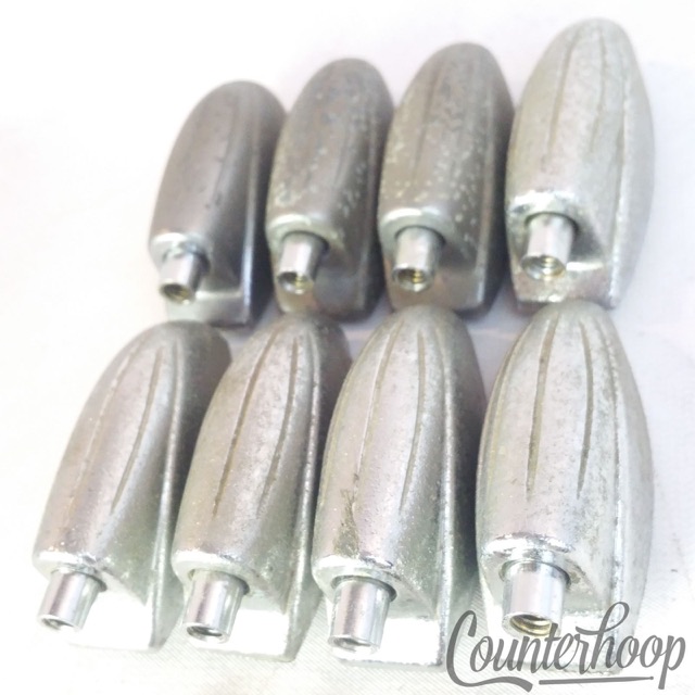 Gretsch 8x Bass Drum/Floor Tom Lugs Chrome Broadkaster Round Badge Vintage 50s* — main photograph
