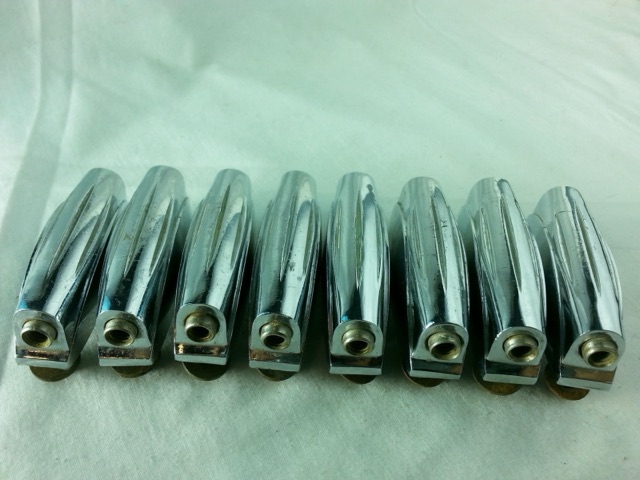 Gretsch 8x Wood Snare Drum Lugs Round Badge RB Vintage Chrome Broadkaster 50s* — main photograph