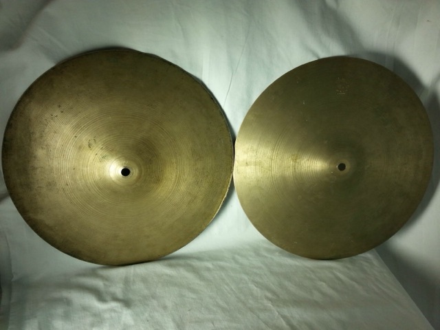 Zilco 14"B20 Thin 830g/920g Hi-Hats Cymbals Vintage 60s Zildjian Azco Canada* — main photograph