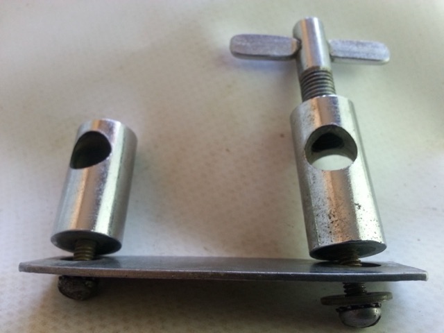 Gretsch Broadkaster Floor Tom Drum Leg Mount Double Holder Vintage Chrome 50s* — main photograph