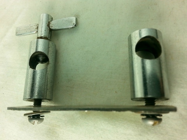 Gretsch Broadkaster Floor Tom Drum Leg Mount Double Holder Vintage Chrome 50s* — main photograph