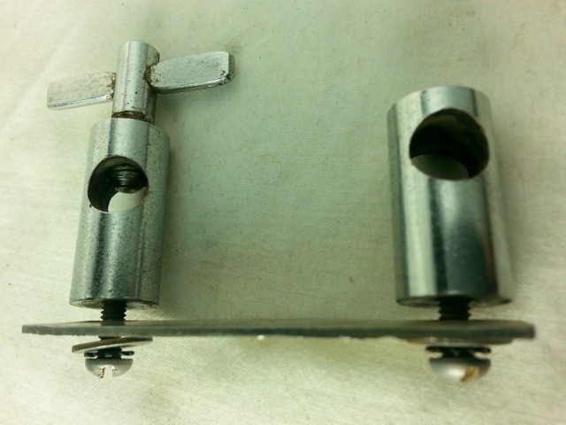 Gretsch Broadkaster Floor Tom Drum Leg Mount Double Holder Vintage Chrome 50s* — main photograph
