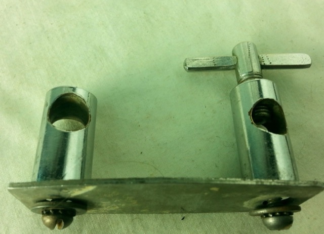 Gretsch Broadkaster Floor Tom Drum Leg Mount Double Holder Vintage Chrome 50s* — main photograph