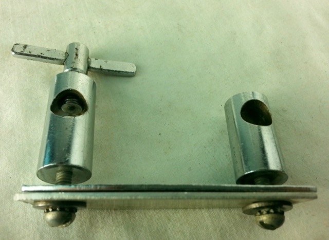 Gretsch Broadkaster Floor Tom Drum Leg Mount Double Holder Vintage Chrome 50s* — main photograph