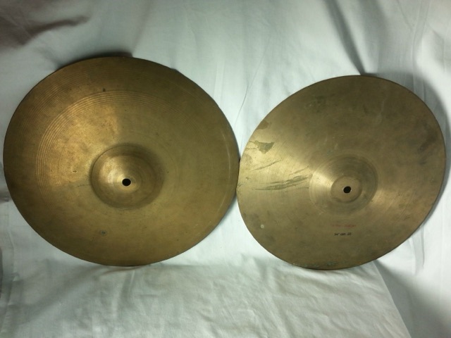 Tosco 14" Hi-Hats Cymbals Vintage 70s 900g/1060g CB700 Italy Rotocast Hammered* — main photograph