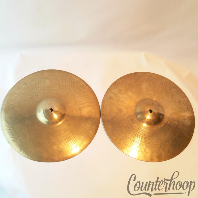 Zildjian 13" Hi-Hats Cymbals 640g/670g Thin B20 Bronze Vintage 50s Avedis A USA — main photograph