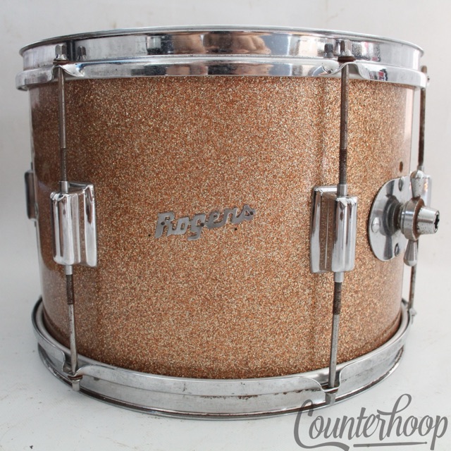 Rogers 13x9"Champagne Sparkle Cleveland Tower Model Tom Drum Vintage Ohio PreCBS — main photograph