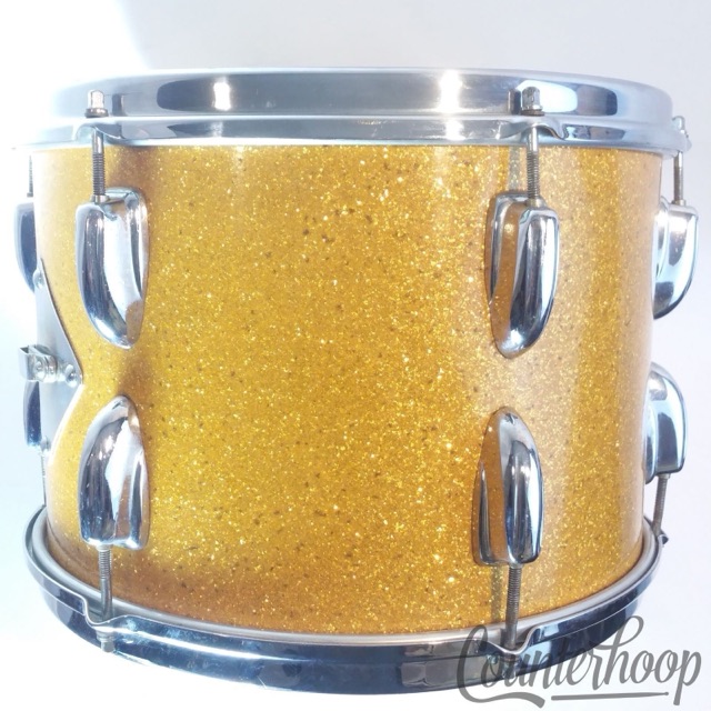 Slingerland 13x9" Ride Tom Drum Vintage 50s 3Ply African Mahogany Gold Sparkle* — main photograph