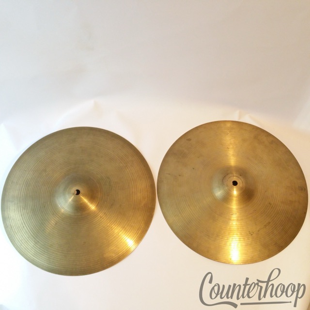 Zildjian 14"New Beat Hi-Hats Cymbals 950g/1460g B20 Bronze Vintage 70s Avedis A — main photograph