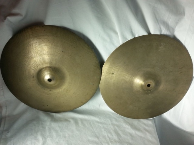 Zildjian 14" Thin 770/830g Hi-Hats Cymbals Set 70s Avedis A B20 Turkish USA* — main photograph