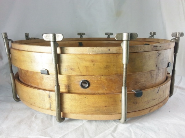 Vintage 10s Snare Drum 14"x3" Birds-Eye Maple Shell Wood Hoops Early American* — main photograph