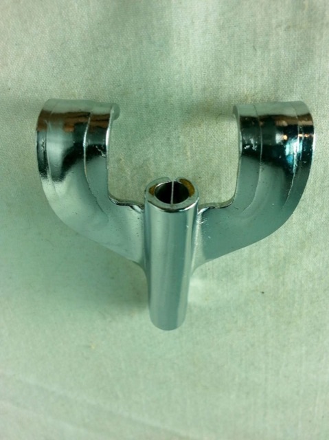 Gretsch Bass Drum T-Rod Claws Round Badge Chrome Vintage RB Broadkaster USA 50s — main photograph
