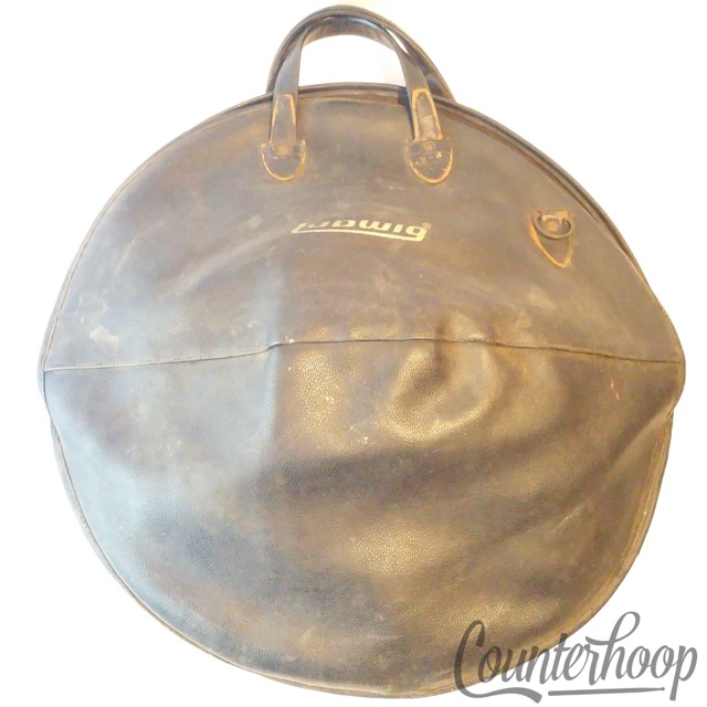 Ludwig Cymbal Case 18" Crash/Hi-Hats Soft Shell Leather Vintage 70s Block Logo* — main photograph