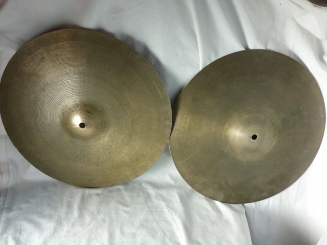 Zildjian 15" 910g/1380g Hi-Hats Cymbals 60s New Beat Avedis A B20 Turkish USA* — main photograph