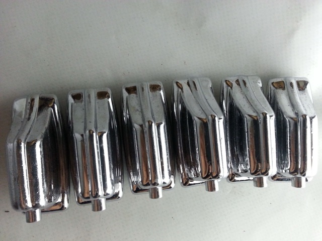 Rogers 6xBeavertail Tom Drum Lugs Chrome 70s Vintage Fixed Swivel Nut 9/72 XP8 — main photograph