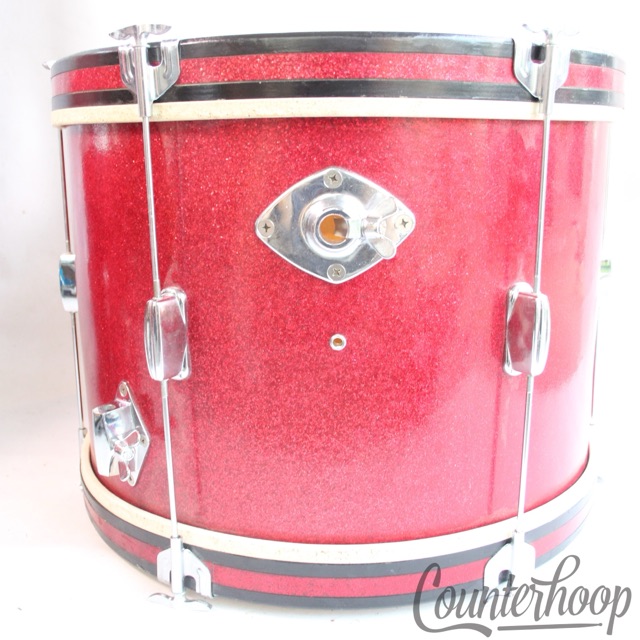 Pearl 20x14" Bass Drum Tempro Vintage 60s Red Sparkle Made In Japan 3Ply Shell* — main photograph